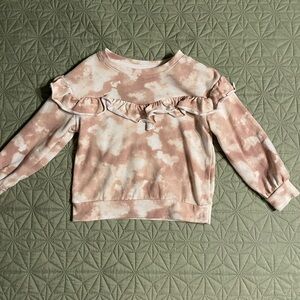 Kids Ruffle Tie-Dye Sweatshirt - Cream